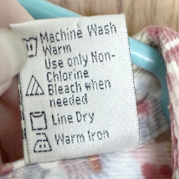 Lemon Grass womens Large floral print cotton micro-wale corduroy button up shirt - Picture 6 of 6